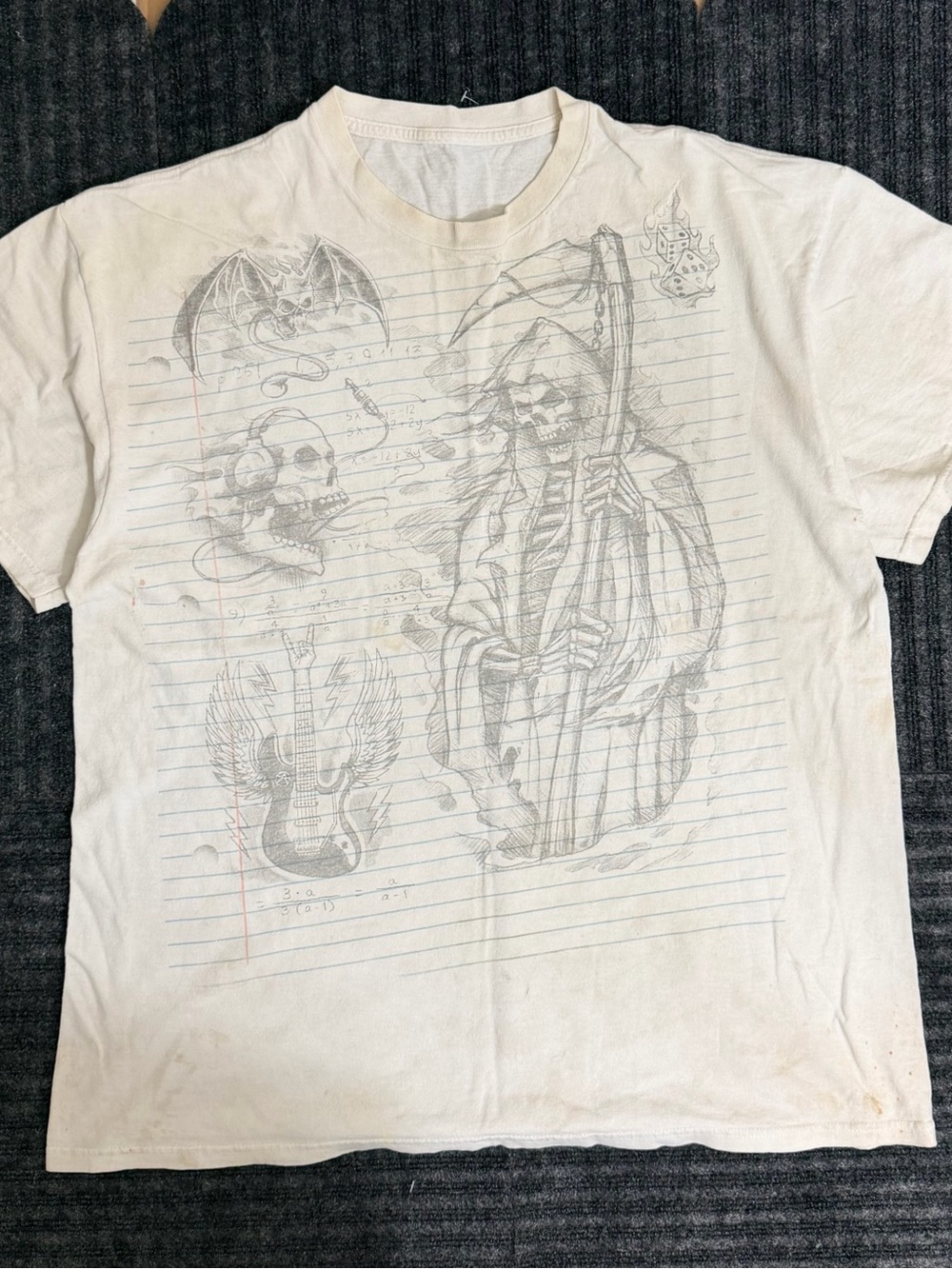Vintage Grim Reaper Notebook Doodle Tee